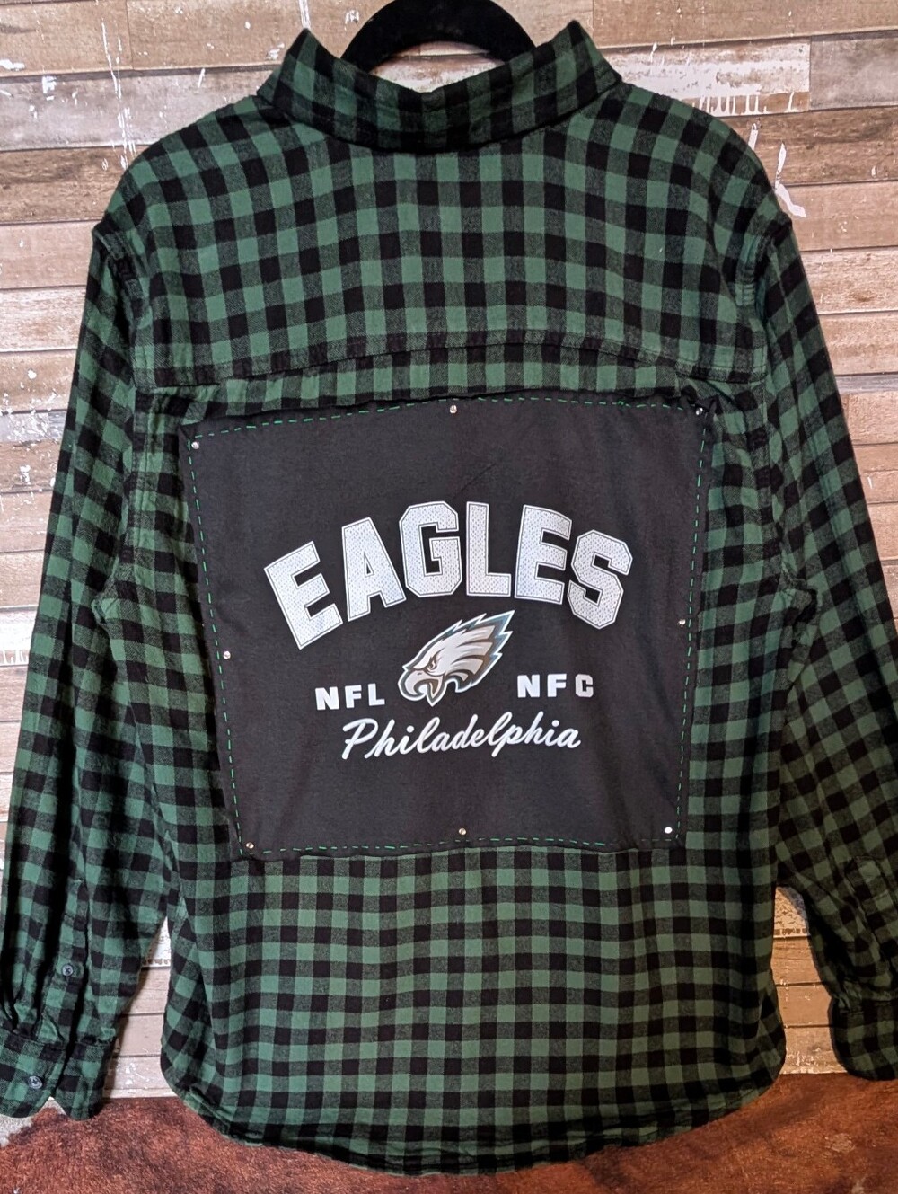 Philadelphia Eagles Upcycled Flannel Shirt